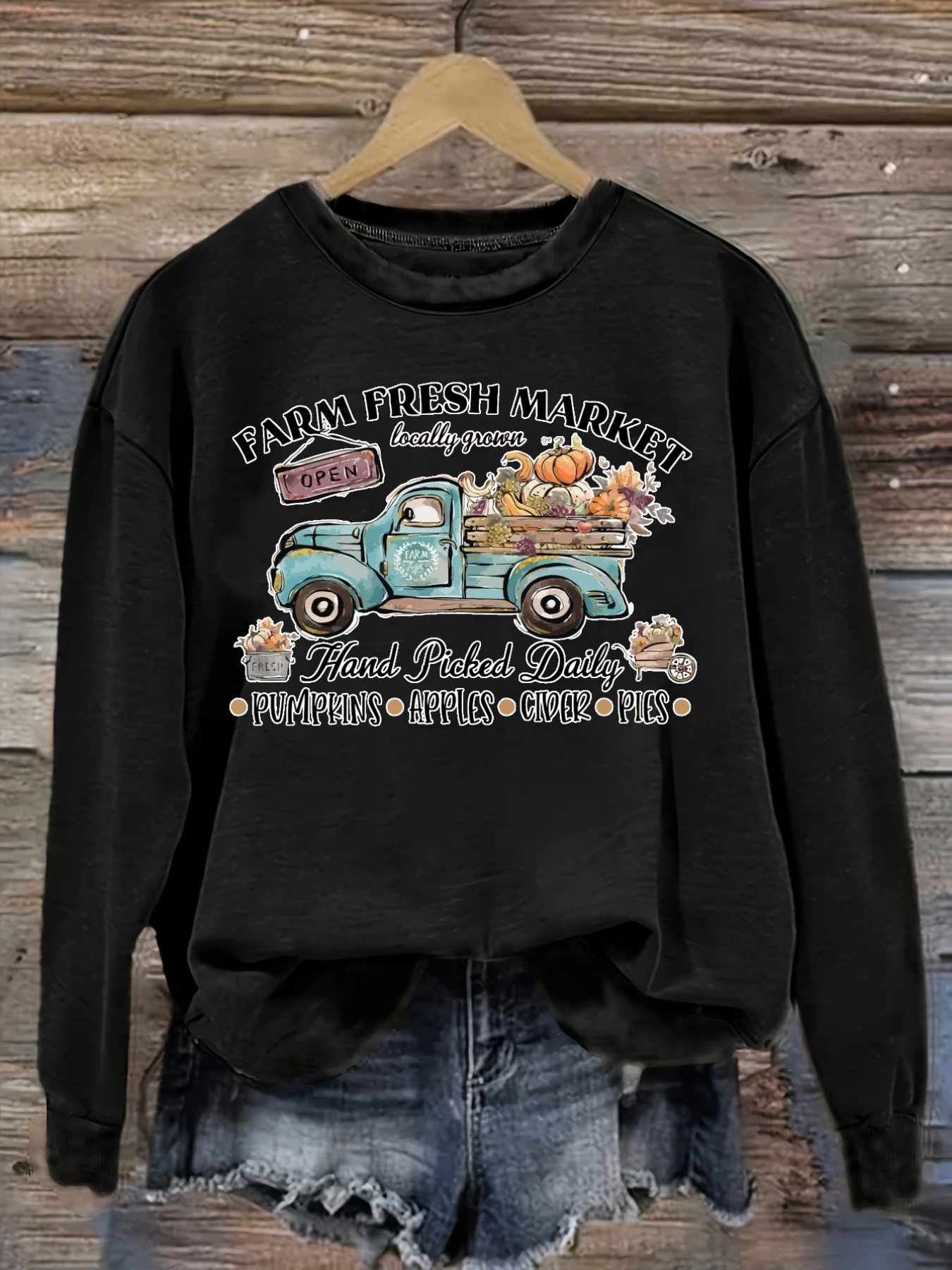 Women's Casual Long Sleeve Cre - огляд і ціна Farming & Agriculture Word Stacks