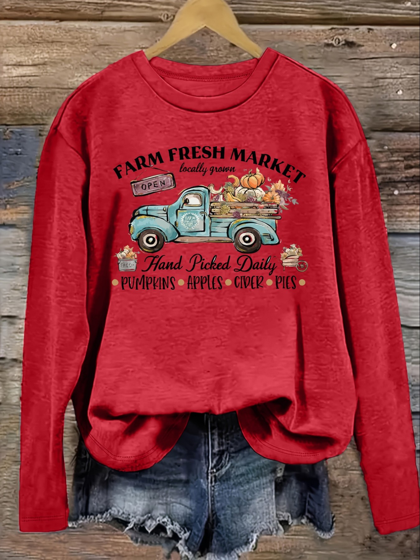 Women's Casual Long Sleeve Cre - огляд і ціна Farming & Agriculture Word Stacks
